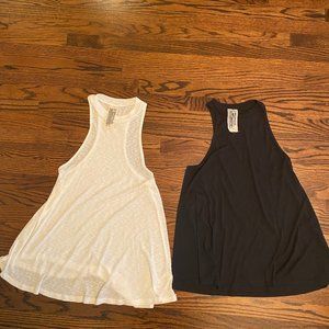 Free People High Neck Flowy Ribbed Tanks